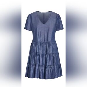 NWT City Chic Denim Tiered Dress Size 16